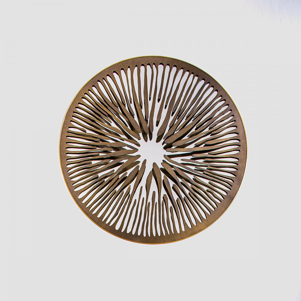 PUPIL V - Sculptural mirror : Satinated Aluminium - Liquid bronze - Brass - Bronze velvet finish